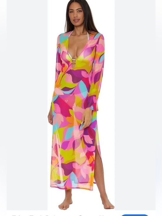 Trina Turk Other - Trina Turk Vibrant Floral Maxi Cover-Up in Pink & Multicolor large NWT